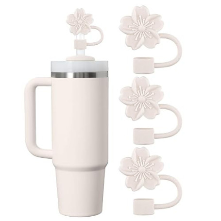 Hebterrka 3 pièces Stanley Couvre-pailles, 10 mm Embouts en paille, Capuchon de protection en silicone pour accessoires de gobel