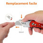 Amazon Basics Couteau utilitaire pliable durable avec corps en aluminium, rouge