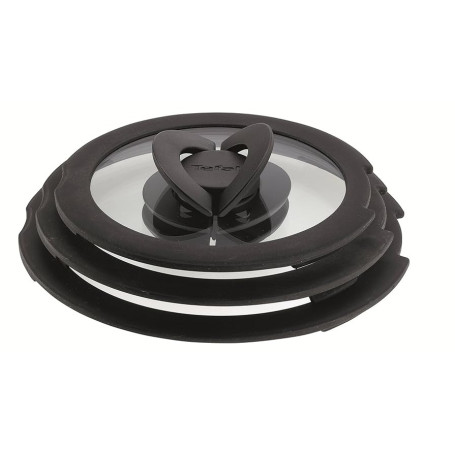 Tefal INGENIO Lot De 3 Couvercles Verre Et Silicone 16/18/20 Noir L9931012