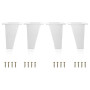 Kukicu Pieds pour Meubles Blancs - Pieds pour Meubles Inclinés - Hauteur: 120 mm - Design Scandinave Pieds DIY en Plastique ABS