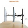 Amazon Basics Bras de Bureau Réglable pour Écran, Compatible avec Moniteurs jusqu’à 81cm (97cm format Ultralarge) et jusqu’à 10k