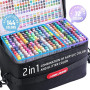 languo 216 Stylos Gel Acryliques avec Paillettes, Pointe Large 1 mm | 144 Couleurs Acryliques + 72 Couleurs Pailletées, Encre Ha