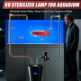 Ysislybin Stérilisateur UV D'aquarium,Filtre à Rayons 7 W UV-C Clarificateur Bassin Stérilisateur Filtre lumière Lampe Anti-algu