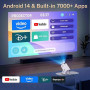 Mini Portable Vidéoprojecteur Compatible 4K, Video Projecteur Contrôle App | Android 14 Smart Rétroprojecteur, Auto Keystone Cou