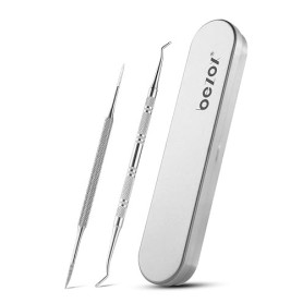 BEZOX Excavateur ongles(16.5cm) & lime à ongles incarné(13.4cm) - acier inoxydable Instrument pour nettoyer le lit de l'ongle -