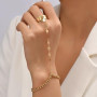 UJBVCX 6PCS Chaîne Main Poignet-Doigt, Bracelet à Pendentif, Bracelets Main Femme, Bijou Élégant Adjustable Imperméable