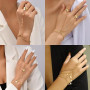 UJBVCX 6PCS Chaîne Main Poignet-Doigt, Bracelet à Pendentif, Bracelets Main Femme, Bijou Élégant Adjustable Imperméable