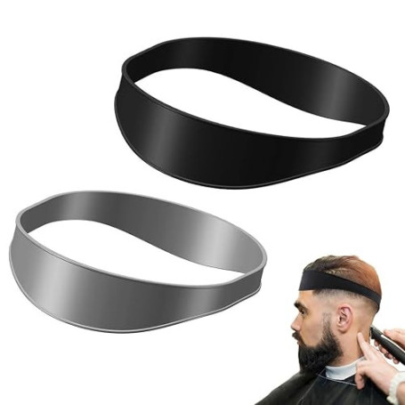 2 Bandes De Coupe De Cheveux Courbées En Silicone DIY, Outil De Coiffure Pour Hommes, Gabarit De Coupe, Idéal Pour Maison, Voyag