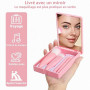 Kit de Pinceaux de Maquillage Portable, Set de 5 Pièces avec Miroir, Boîte de Rangement, Idéal pour Voyages (Pink)