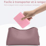Kit de Pinceaux de Maquillage Portable, Set de 5 Pièces avec Miroir, Boîte de Rangement, Idéal pour Voyages (Pink)