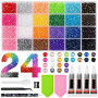 24 Couleurs 3mm Strass Ongle Nail Art, 20000+ Pcs Bedazzling Kit | Rhinestone avec Pince à Épiler, Stylo à Pointiller, pour Trav