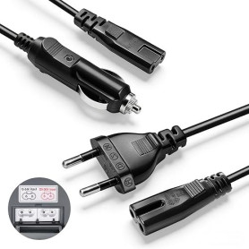 AUTOPkio Cordon d'alimentation 12V/24V 220V pour Gamelle Chauffante | Adaptateur Allume Cigare de Voiture Camion et Câble pour D