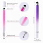 Amaxiu Lot de 3 Stylets 2 en 1 pour écrans tactiles avec Disque Transparent et Pointe en Silicone Haute sensibilité Compatible a
