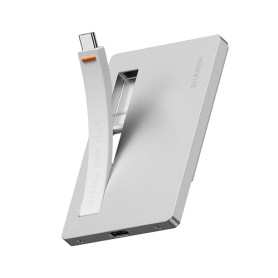 SHARGE Disk Plus Boîtier SSD Externe M.2 NVMe USB-C 10Gbps Câble Intégré | Jusqu'à 4 To (SSD Non Inclus), Boîtier Ultra Fin 6 mm