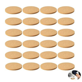 24 Pcs Dessous de Plat en Liège, 0.3 * 10cm Dessous de Verres Ronds en Liege Protecteurs de Vaisselle, sous-Verres Ronds Poele P