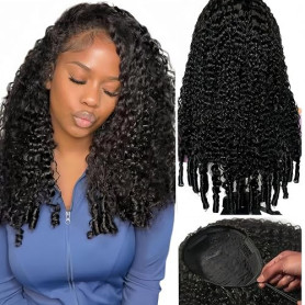 Perruque Cheveux Humains Birmane Curly Human Hair Half Wig Demi-tête 26Inch | Burmese Bouclée Bresilienne Sans Colle 3 IN 1 Draw