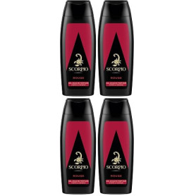Scorpio - Gel Douche Corps Homme - Collection Rouge - Flacon 250 ml (Lot de 4)