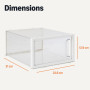 Amazon Basics - Lot de 12 boîtes de rangement empilables et pliables pour chaussures, taille S, Transparent