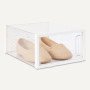 Amazon Basics - Lot de 12 boîtes de rangement empilables et pliables pour chaussures, taille S, Transparent