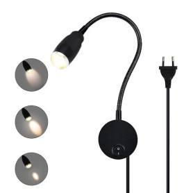 JZCDR Zoomable Lampe de Lecture Murale, Liseuse LED Tete de Lit avec Interrupteur, Lampe à Col de Cygne Rotative Flexible de 28C