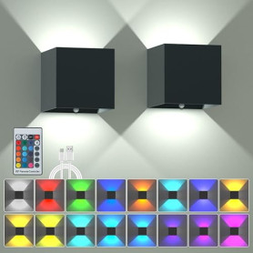 SURPALIG SUPALIG Applique Murale RGB, 16 colors LED lighting for room decoration, Lampe Murale LED Rechargeable avec Télécommand