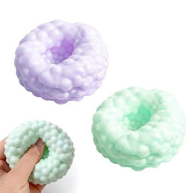 Lot de 2 Balles Anti-Stress Sensorielles, Balles Anti-Stress Raisin, Jouet Fidget Doux, Squeeze Toys pour Adultes, Aide à la Rel