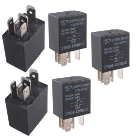 Mintice 5 x 12V 30A 5 Broches Voiture Relais No Changement de Voiture Relais Puissance SPDT Commutateur Power Imperméable Kit Au