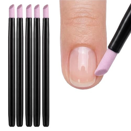 LEOUEANR Lot de 5 limes à cuticules, vernis à ongles, stylo à quartz poussoir et stylos de meulage pour manucure professionnelle