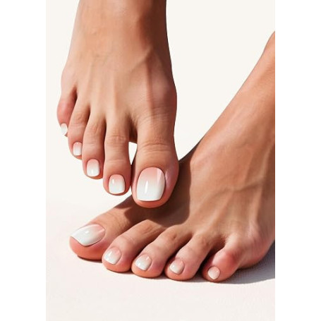 Wahrshei Pied Ongle UV Autocollant, Orteil Nude Ombré Film pour Ongles Autoadhésif Pochoirs Pour Nail Art