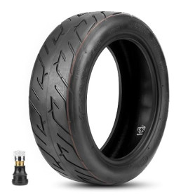 Amitor Pneu Sans Chambre à Air 10x2.70-6.5 avec Valve, 10x2.70-6.5 Pneu Tubeless 10 Pouces avec Anti-Usure, Adhérence Supérieure
