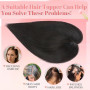 Elailite Hair Topper Cheveux Naturel Volumateur Capillaire Femme a Clip Frange Latérale Humain (Handmade Base 8cm*11.5cm) 27g 25