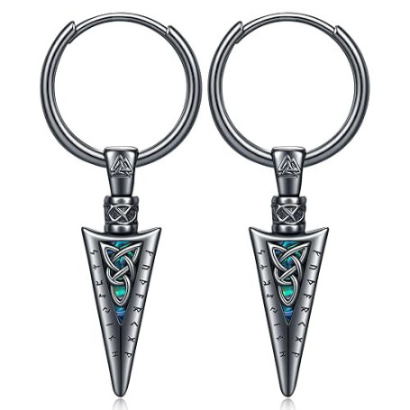 Boucles d'oreilles Homme Créoles Viking Celtique Rune Viking Bijoux Nordiques