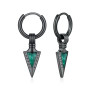 ZIPPICE Boucles d'oreilles en argent sterling 925 avec pointe de flèche - Créoles noires - Bijoux viking - Cadeau pour homme et