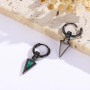 ZIPPICE Boucles d'oreilles en argent sterling 925 avec pointe de flèche - Créoles noires - Bijoux viking - Cadeau pour homme et