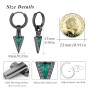 ZIPPICE Boucles d'oreilles en argent sterling 925 avec pointe de flèche - Créoles noires - Bijoux viking - Cadeau pour homme et