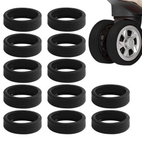 HAGNA Lot De 12 Housses De Roue De Bagages En Silicone,Protege Roues De Valise,Protection Roue Valise Pour Compartiment À Bagage