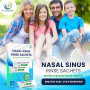 PLUSQMED Boîte de 55 sachets de sel de rinçage nasal de 2,7 g, sel de pot Neti, sel d'irrigation nasale, soulagement des sinus,