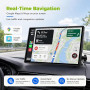 LAMTTO Écran CarPlay 9 Pouces avec CarPlay sans Fil & Android Auto | Autoradio Portable sans Fil avec Écran Tactile IPS,MirrorLi