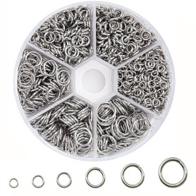 Anneaux de Saut en Acier Inoxydable,970 pièces 4-10mm Anneaux Ouverts Connecteurs,Jump Ring En Métal Connecteur,Ouverts Joint To