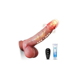 22CM Gode Realiste Sex Toýs Femme Homme Couple - Dildo Sex Toy Vibro-Masseur Va et Vient avec 7 Poussées & 10 Vibrations,Godemi