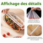 Lot De 300 Film Etirable Alimentaire, Couvre Plat Elastique, Sac De Conservation Frais, RéFrigéRateur, Couvercle En Plastique éL