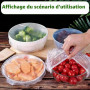 Lot De 300 Film Etirable Alimentaire, Couvre Plat Elastique, Sac De Conservation Frais, RéFrigéRateur, Couvercle En Plastique éL
