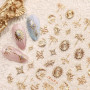 JMEOWIO Sticker 3D pour ongles avec lune dorée, étoile de serpent, autocollant, 5D, stéréoscopique, décoration pour ongles, acce