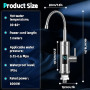 Robinet avec Chauffe-eau Instantané, 3000W Inoxydable Chauffe-eau Electrique, 360° Affichage de la Température LED, Chauffe-eau