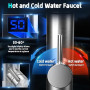 Robinet avec Chauffe-eau Instantané, 3000W Inoxydable Chauffe-eau Electrique, 360° Affichage de la Température LED, Chauffe-eau
