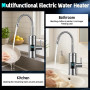 Robinet avec Chauffe-eau Instantané, 3000W Inoxydable Chauffe-eau Electrique, 360° Affichage de la Température LED, Chauffe-eau
