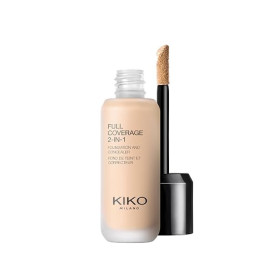KIKO Milano Full Coverage 2-in-1 Foundation & Concealer - Teinte WR10 | Double Action | Couvrance Supérieure | Fini Satiné Mat |