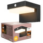 Brendz Applique murale solaire LED d'extérieur avec détecteur de mouvement, 400 lumens, étanche IP44, 2 modes d'éclairage, lumiè