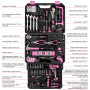 Boite a Outils 238pcs avec Visseuse 12V: DEKO Caisse à Outils Complete Rose,Caisse a Outil Complete à Tiroirs Faciliter le Range