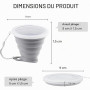 WERIGONI Lot de 2 Gobelet Pliable en silicone, Tasse Pliable Extensible Portable, Réutilisable, avec Couvercle pour Voyage